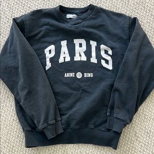Anine Bing Black Paris Sweatshirt